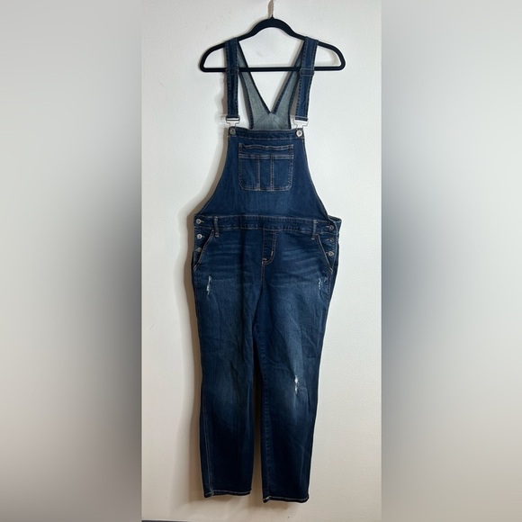 Torrid Womens 18 Denim Bib Overalls Straight Leg Farm Casual Barn Classic Plus - Picture 4 of 16